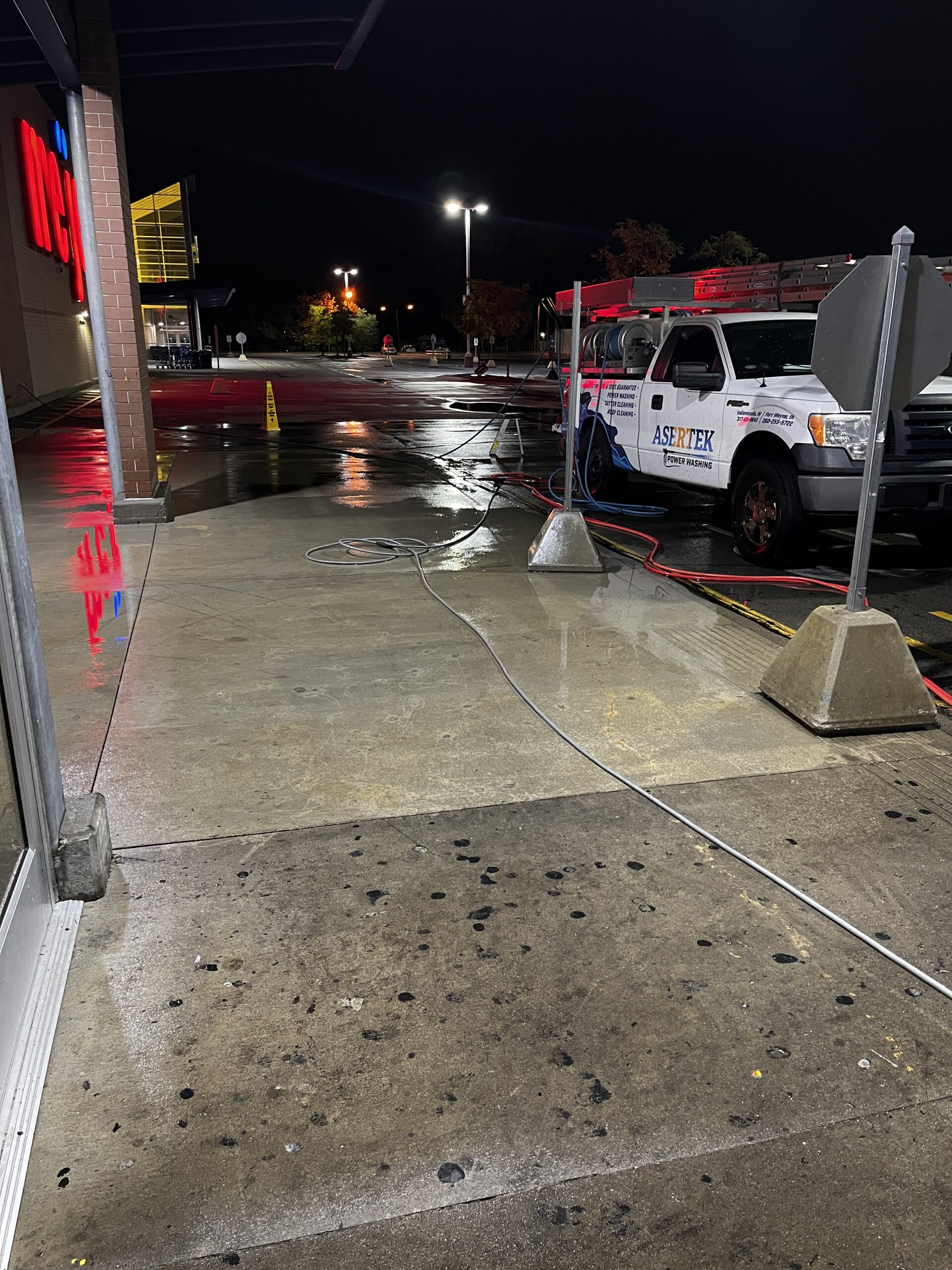 Gum removal from concrete